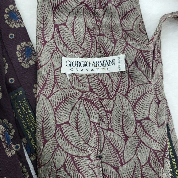 GIORGIO ARMANI lot of 2 mens standard silk ties - Picture 5 of 7
